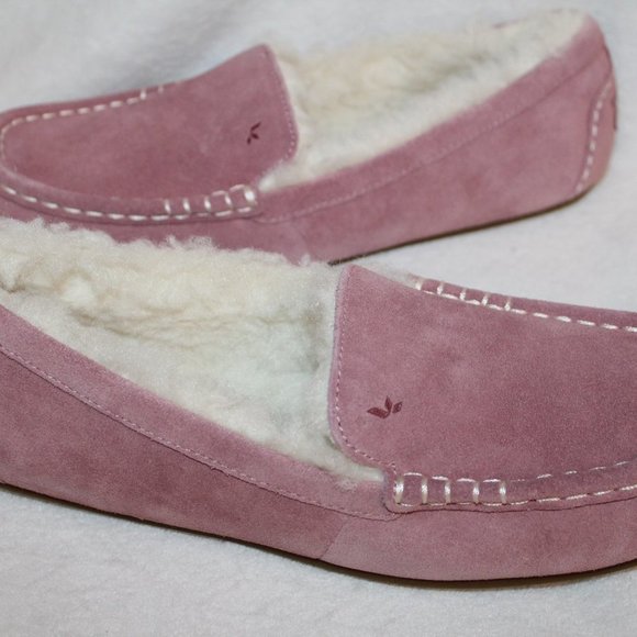 NIB UGG‎ KOOLABURRA WOMEN'S SUEDE FUR SLIPPERS PINK - Picture 1 of 6